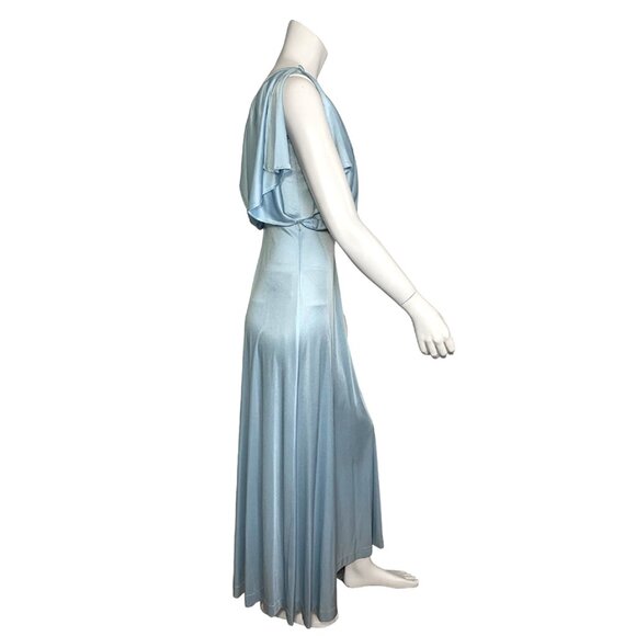 VINTAGE 1970s Ice Blue Gown - Picture 3 of 7